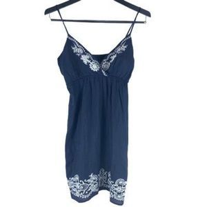 One clothing Women’s Sz Large Blue Rayon Spaghetti Strap Sleeveless Dress